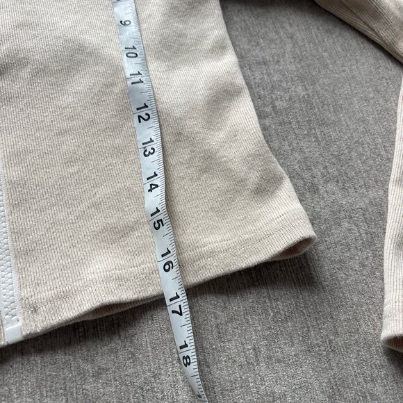 Brandy Melville Cotton Cream Cropped Zip Jacket - Picture 5 of 5